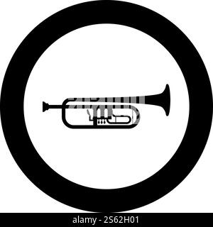 Trumpet music instrument in circle - vector illustration Stock Vector ...