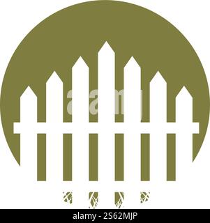 Fence logo icon vector illustration flat design Stock Vector