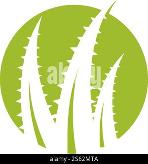 Aloe vera logo vector ilustration template Stock Vector
