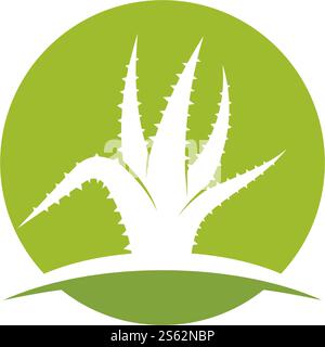 Aloe vera logo vector ilustration template Stock Vector