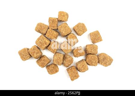 sugar cubes, close-up, isolated on a white background Stock Photo