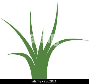 Natural Grass ilustration logo vector design Stock Vector
