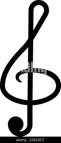 Treble clef color vector flat icon. Music sign. Graph symbol for music ...