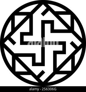Valkyrie Varangian sign Valkiriya slavic symbol icon black color vector illustration flat style simple image. Valkyrie Varangian sign Valkiriya slavic symbol icon black color vector illustration flat style image Stock Vector