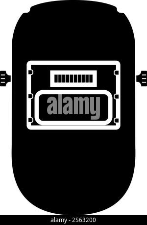 Welder mask icon black color vector illustration flat style simple image. Welder mask icon black color vector illustration flat style image Stock Vector