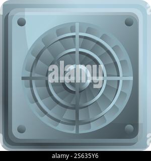 Pc ventilator icon. Cartoon of pc ventilator vector icon for web design isolated on white background. Pc ventilator icon, cartoon style Stock Vector