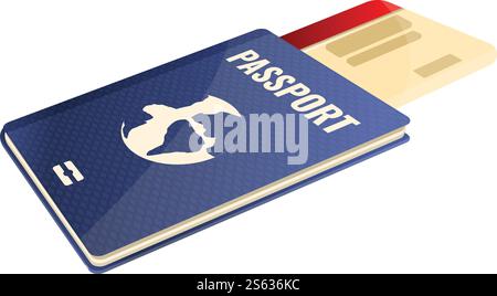 Passport and air ticket icon. Cartoon of Passport and air ticket vector ...