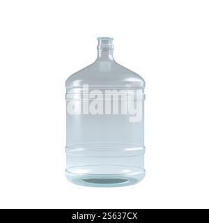 Large empty transparent water bottle transparent background 3d Stock Photo