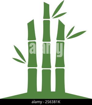Bamboo tree logo ilustration vector template Stock Vector