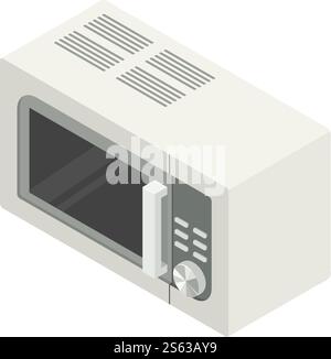 Microwave icon. Isometric of microwave vector icon for web design isolated on white background. Microwave icon, isometric style Stock Vector
