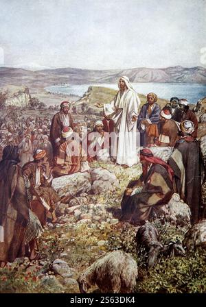 Colour Plate of Jesus Christ and his Apostles Feeding the Multitude ...