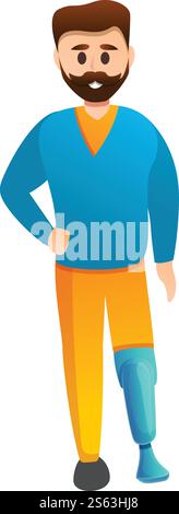 Man prosthesis leg icon. Cartoon of man prosthesis leg vector icon for web design isolated on white background. Man prosthesis leg icon, cartoon style Stock Vector