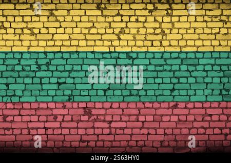Lithuania flag is painted onto an old brick wall Stock Photo - Alamy