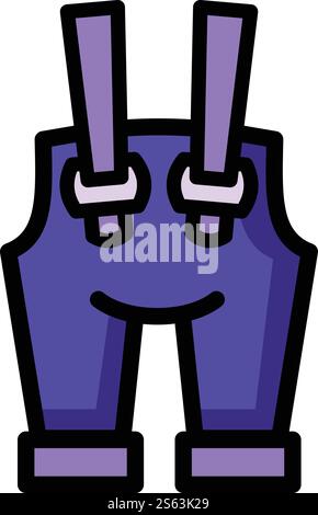 Denim overalls icon. Outline denim overalls vector icon for web design isolated on white background. Denim overalls icon, outline style Stock Vector