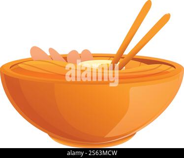 Samurai ramen icon. Cartoon of samurai ramen vector icon for web design isolated on white background. Samurai ramen icon, cartoon style Stock Vector