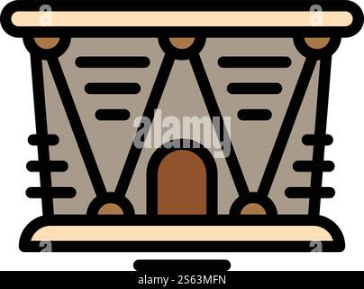 Arena building icon. Outline arena building vector icon for web design isolated on white background. Arena building icon, outline style Stock Vector