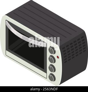 Retro microwave icon. Isometric of retro microwave vector icon for web design isolated on white background. Retro microwave icon, isometric style Stock Vector