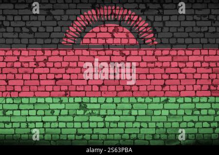 Malawi flag is painted onto an old brick wall Stock Photo - Alamy