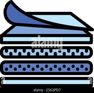 Mattress construction icon. Outline mattress construction vector icon for web design isolated on white background. Mattress construction icon, outline style Stock Vector