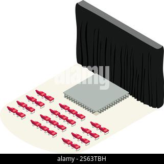 Concert arena icon. Isometric of concert arena vector icon for web design isolated on white background. Concert arena icon, isometric style Stock Vector