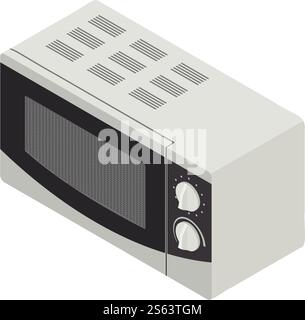 Modern microwave icon. Isometric of modern microwave vector icon for web design isolated on white background. Modern microwave icon, isometric style Stock Vector
