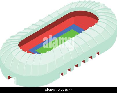 Sport stadium icon. Isometric of sport stadium vector icon for web design isolated on white background. Sport stadium icon, isometric style Stock Vector