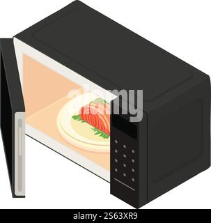 Open microwave icon. Isometric of open microwave vector icon for web design isolated on white background. Open microwave icon, isometric style Stock Vector