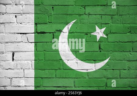Pakistan flag is painted onto an old brick wall Stock Photo - Alamy