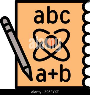 Physics formula icon. Outline physics formula vector icon for web design isolated on white background. Physics formula icon, outline style Stock Vector