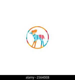 Cute deer vector logo design. Stock Vector