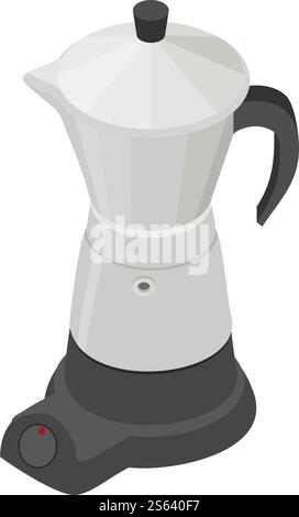 Turkish coffee kettle icon. Isometric of turkish coffee kettle vector icon for web design isolated on white background. Turkish coffee kettle icon, isometric style Stock Vector