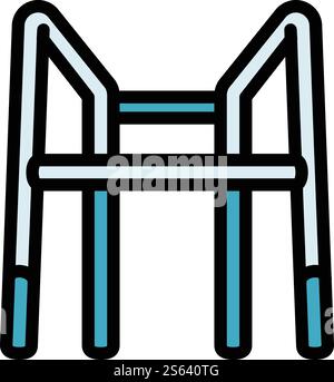 Walker icon. Outline walker vector icon for web design isolated on white background. Walker icon, outline style Stock Vector