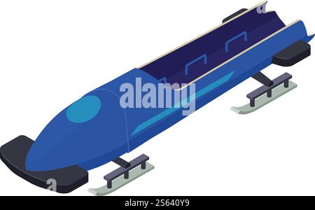 Team bobsleigh icon. Isometric of team bobsleigh vector icon for web design isolated on white background. Team bobsleigh icon, isometric style Stock Vector