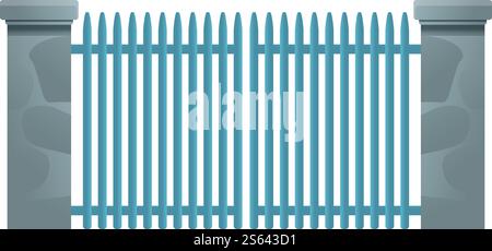 Metal gate entrance icon. Cartoon of metal gate entrance vector icon for web design isolated on white background. Metal gate entrance icon, cartoon style Stock Vector