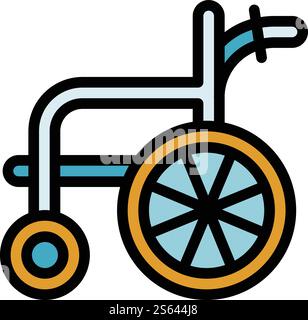 Wheelchair icon. Outline wheelchair vector icon for web design isolated on white background. Wheelchair icon, outline style Stock Vector