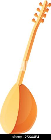 Turkish string instrument icon. Cartoon of turkish string instrument vector icon for web design isolated on white background. Turkish string instrument icon, cartoon style Stock Vector