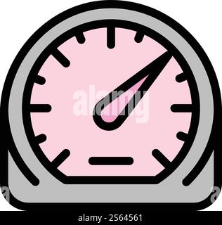 Control speedometer icon. Outline control speedometer vector icon for web design isolated on white background. Control speedometer icon, outline style Stock Vector