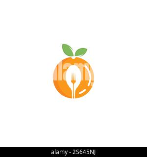 Healthy food logo design. Diet and weight loss concept. Stock Vector