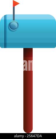 House mailbox icon. Cartoon of house mailbox vector icon for web design isolated on white background. House mailbox icon, cartoon style Stock Vector