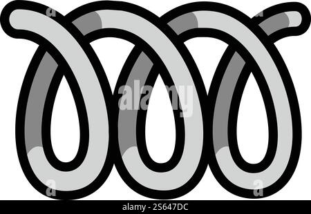 Cable coil icon. Outline cable coil vector icon for web design isolated on white background. Cable coil icon, outline style Stock Vector