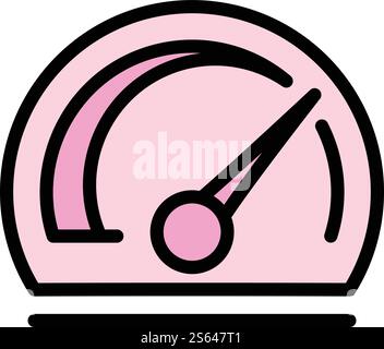 Style speedometer icon. Outline style speedometer vector icon for web design isolated on white background. Style speedometer icon, outline style Stock Vector