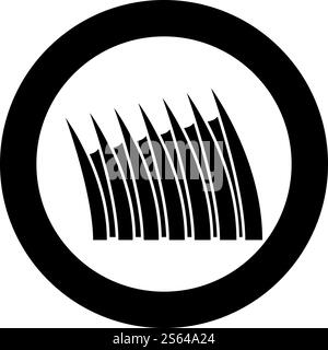 Sharp dorsal fin icon in circle round black color vector illustration ...