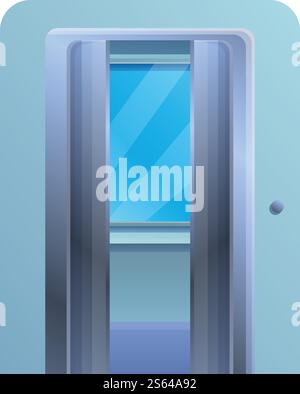 Window open elevator icon. Cartoon of window open elevator vector icon for web design isolated on white background. Window open elevator icon, cartoon style Stock Vector