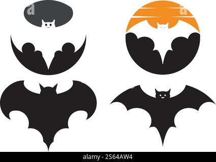 Bat ilustration logo vector template Stock Vector