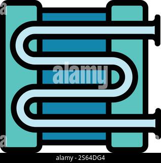 Conditioner pipe icon. Outline conditioner pipe vector icon for web design isolated on white background. Conditioner pipe icon, outline style Stock Vector