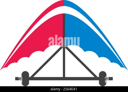 Hang gliding logo icon vector illustration design Stock Vector