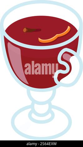 Mulled wine icon. Isometric of mulled wine vector icon for web design isolated on white background. Mulled wine icon, isometric style Stock Vector