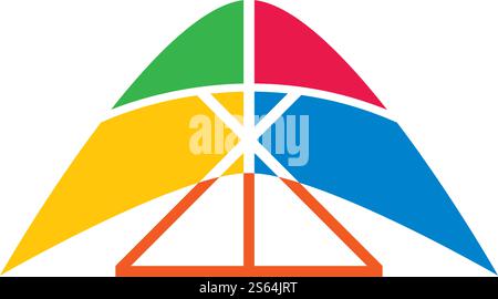 Hang gliding logo icon vector illustration design Stock Vector