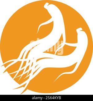 Ginseng Wave Logo Template vector symbol nature Stock Vector