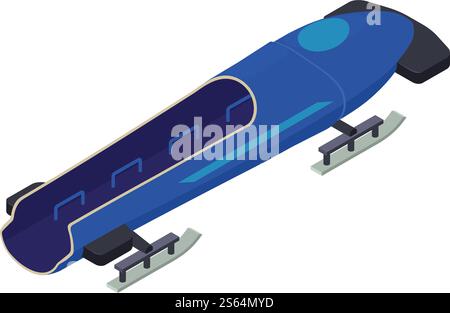 Bobsleigh icon. Isometric of bobsleigh vector icon for web design isolated on white background. Bobsleigh icon, isometric style Stock Vector